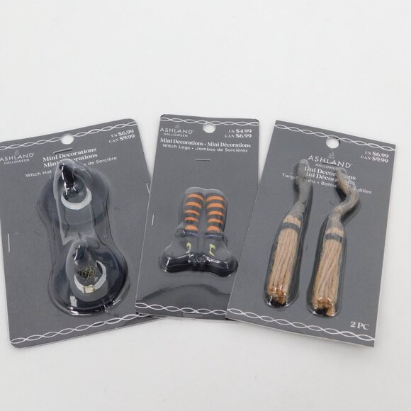 Ashland Other - 3 Packages Ashland Halloween Mini Decorations Witch Legs Hats Twig Brooms New